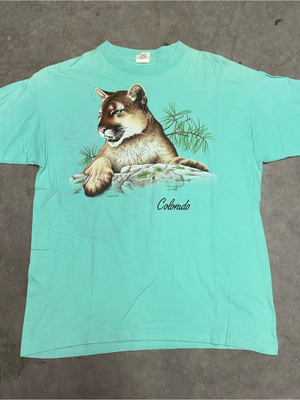 Vintage 1989 Colorado Cougar Single Stitch Shirt Size Large